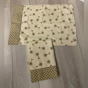 Springs Set Lot Of 2 Pillow Case Cases 19x27 Beige Palm Trees Beach Tropical